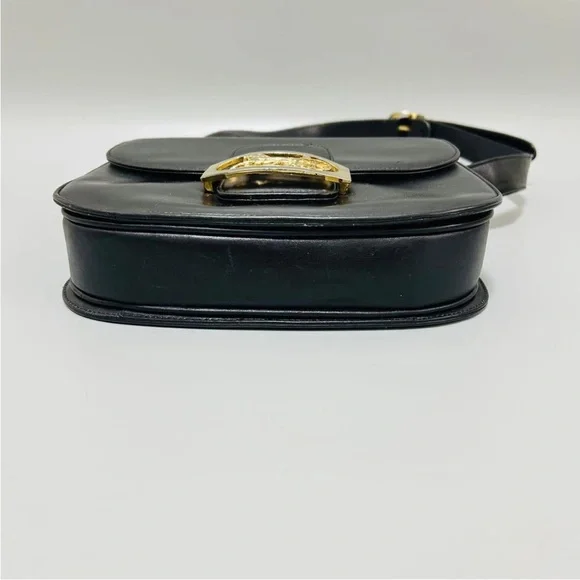 Celine Black Shoulder Bag with Gold Horse Accent - Picture 7 of 16